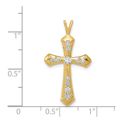 14K Yellow Gold 1/3 ct tw Diamond Cross Pendant – view 4