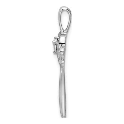 14K White Gold 1/20 ct tw Diamond Heart Omega Slide Pendant – view 3