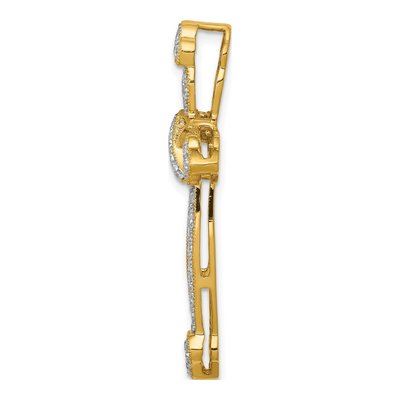 14K Yellow Gold 5/8 ct tw Diamond Budded Cross Slide Pendant – view 3