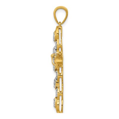 14K Yellow Gold 1/2 ct tw Diamond Cross Pendant – view 3