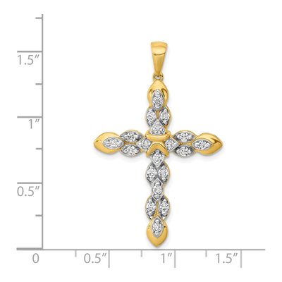 14K Yellow Gold 1/2 ct tw Diamond Cross Pendant – view 5