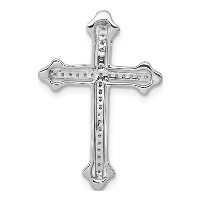 14K White Gold 1/10 ct tw Diamond Budded Cross Slide Pendant – view 4