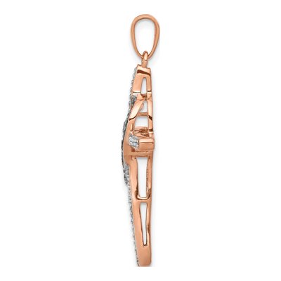 14K Rose Gold 1/4 ct tw Diamond Cross Heart Pendant – view 3