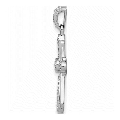 14K White Gold 1/10 ct tw Diamond Cross Pendant – view 3