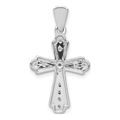 14K White Gold 1/10 ct tw Diamond Cross Pendant – view 4