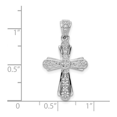 14K White Gold 1/10 ct tw Diamond Cross Pendant – view 5