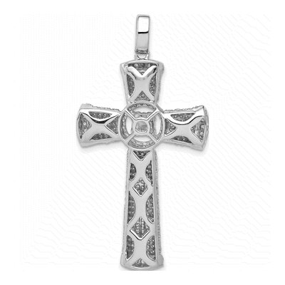 14K White Gold 1.75 ct tw Diamond Large Cross Pendant – view 4
