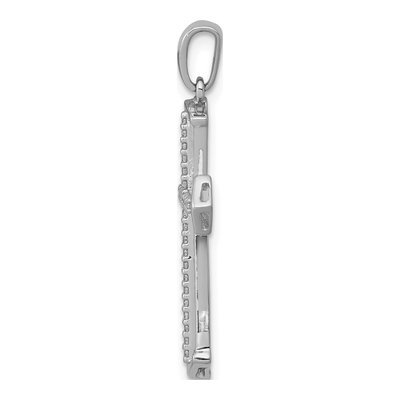 10K White Gold 1/8 ct tw Diamond Cross Pendant – view 2