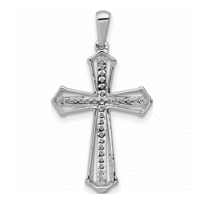 10K White Gold 1/8 ct tw Diamond Cross Pendant – view 3