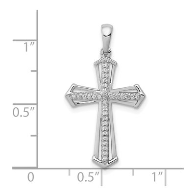 10K White Gold 1/8 ct tw Diamond Cross Pendant – view 4