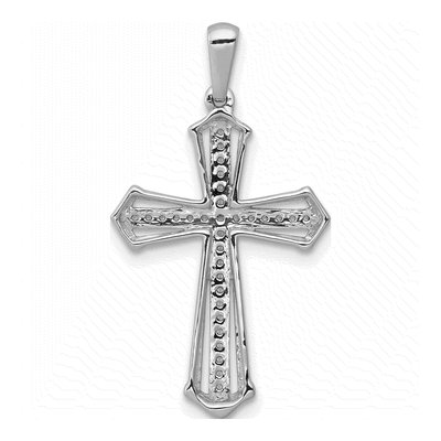 14K White Gold 1/8 ct tw Diamond Cross Pendant – view 4