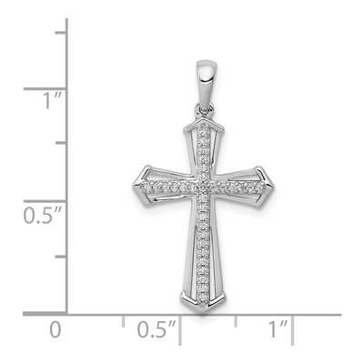 14K White Gold 1/8 ct tw Diamond Cross Pendant – view 5