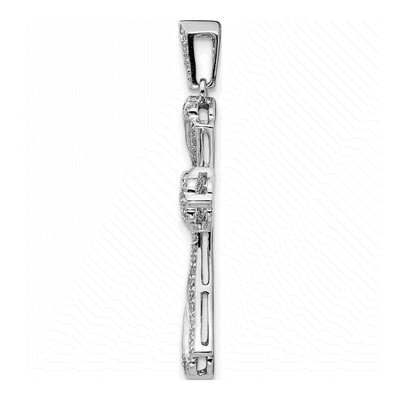 14K White Gold 1/3 ct tw Diamond Fancy Cross Pendant – view 3