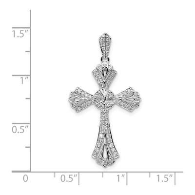 14K White Gold 1/3 ct tw Diamond Fancy Cross Pendant – view 4
