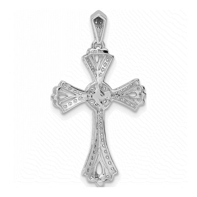 14K White Gold 1/3 ct tw Diamond Fancy Cross Pendant – view 5