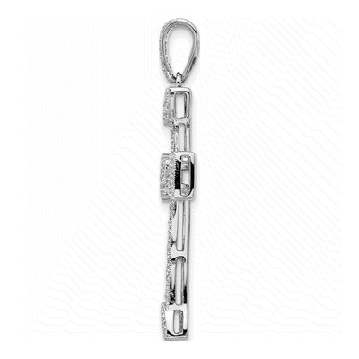 14K White Gold 3/8 ct tw Diamond Filigree Cross Pendant – view 3