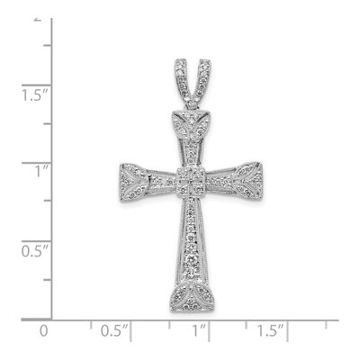 14K White Gold 3/8 ct tw Diamond Filigree Cross Pendant – view 4