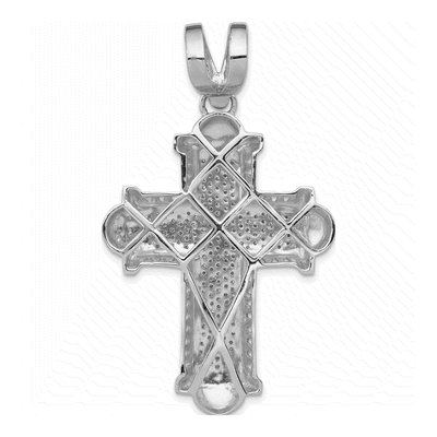 14K White Gold 7/8 ct tw Diamond Cross Pendant – view 3
