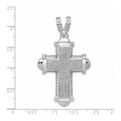 14K White Gold 7/8 ct tw Diamond Cross Pendant – view 4