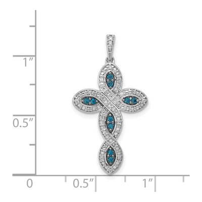 14K White Gold 1/5 ct tw Diamond Cross Pendant – view 5