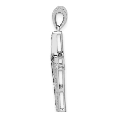 14K White Gold 1/5 ct tw Diamond Cross Pendant – view 3
