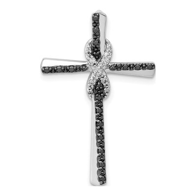 14K White Gold 1/6 ct tw Diamond Infinity Cross Slide Pendant