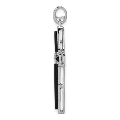 14K White Gold Onyx Cross Pendant – view 3