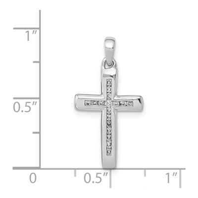 14K White Gold 1/10 ct tw Diamond Small Cross Pendant – view 5