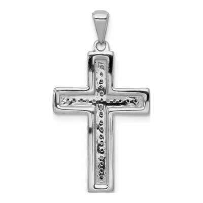10K White Gold 1/10 ct tw Diamond Latin Cross Pendant – view 3