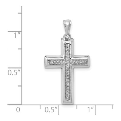14K White Gold 1/10 ct tw Diamond Cross Pendant – view 5