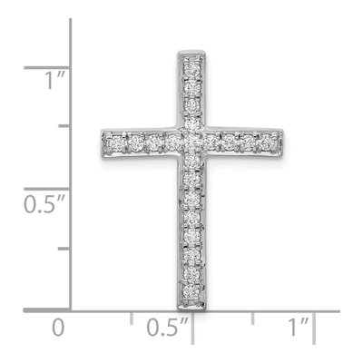 10K White Gold 3/8 ct tw Diamond Latin Cross Slide Pendant – view 4