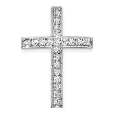 10K White Gold 3/8 ct tw Diamond Latin Cross Slide Pendant