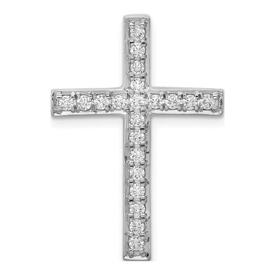 14K White Gold 3/8 ct tw Diamond Cross Slide Pendant