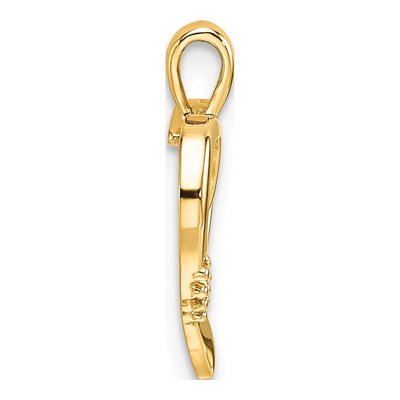 14K Yellow Gold Heart Cross Pendant Mounting – view 3