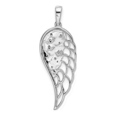 14K White Gold 1/20 ct tw Diamond Open-Work Wing Pendant – view 4