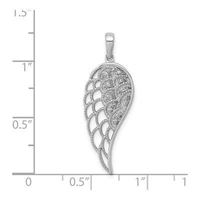 14K White Gold 1/20 ct tw Diamond Open-Work Wing Pendant – view 5
