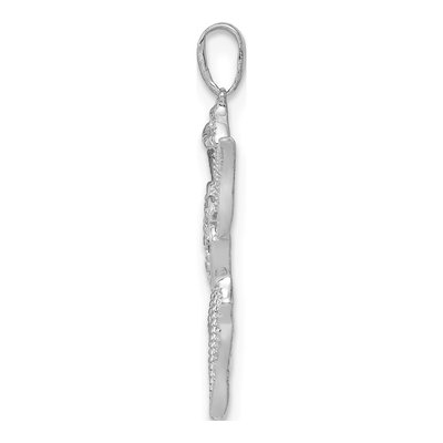 14K White Gold Diamond Angel Pendant – view 3