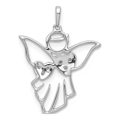 14K White Gold Diamond Angel Pendant – view 4