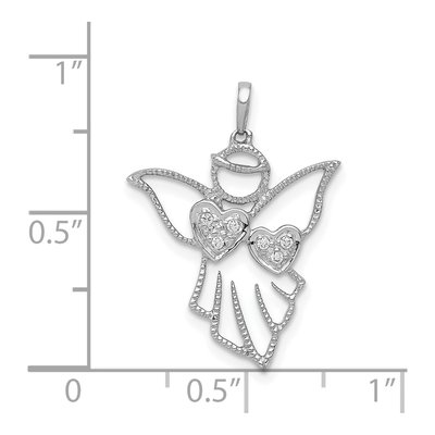 14K White Gold Diamond Angel Pendant – view 5