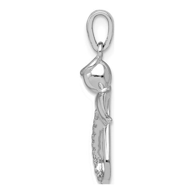 14K White Gold 1/20 ct tw Diamond Infinity Angel Pendant – view 3
