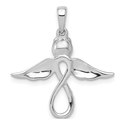 14K White Gold 1/20 ct tw Diamond Infinity Angel Pendant – view 4