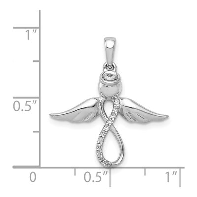 14K White Gold 1/20 ct tw Diamond Infinity Angel Pendant – view 5