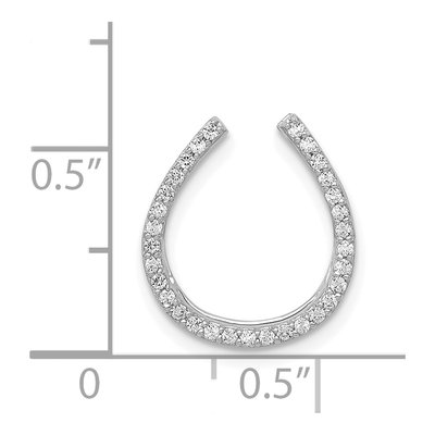 14K White Gold 1/6 ct tw Diamond Horseshoe Slide Pendant – view 4