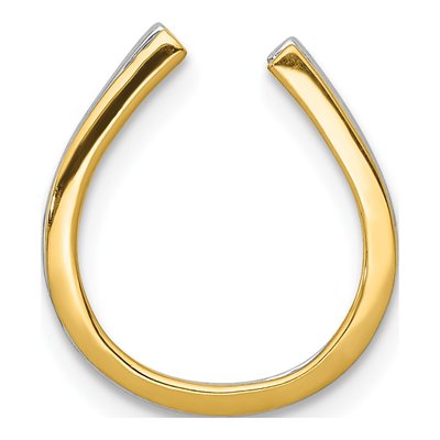 14K Yellow Gold 1/6 ct tw Diamond Horseshoe Slide Pendant – view 4