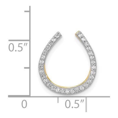 14K Yellow Gold 1/6 ct tw Diamond Horseshoe Slide Pendant – view 5