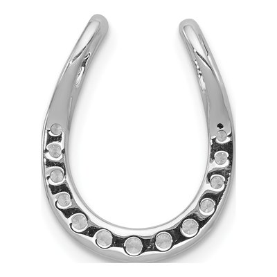 14K White Gold 1/4 ct tw Diamond Horseshoe Slide Pendant – view 4