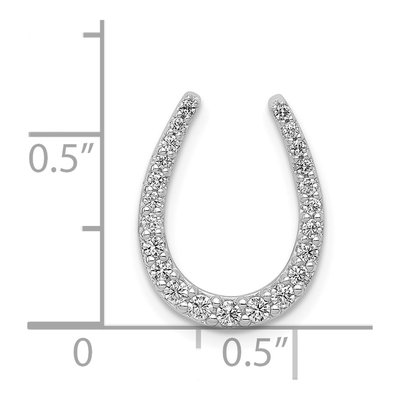 14K White Gold 1/4 ct tw Diamond Horseshoe Slide Pendant – view 5