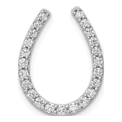 14K White Gold 1/3 ct tw Diamond Horseshoe Charm