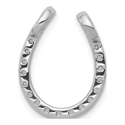 14K White Gold 1/3 ct tw Lab-Grown Diamond Horseshoe Slide Pendant – view 4