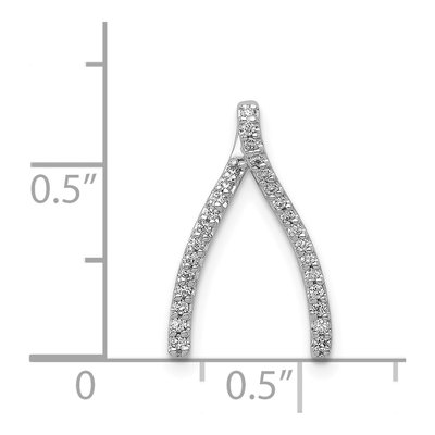 14K White Gold 1/8 ct tw Diamond Wishbone Slide Pendant – view 5